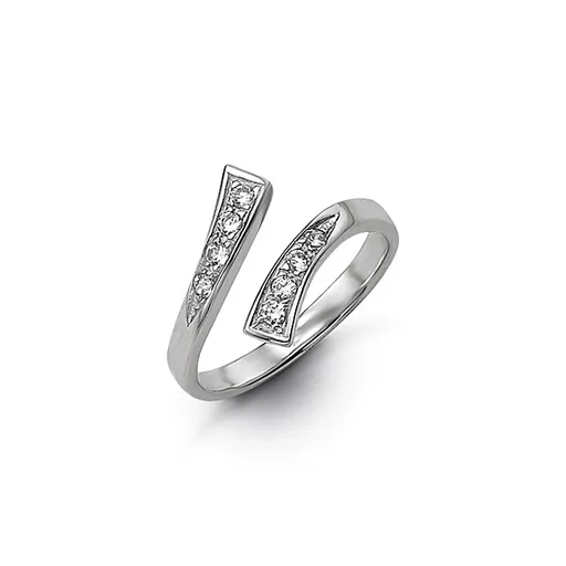 10K White Gold CZ Pavee Set Toe Ring