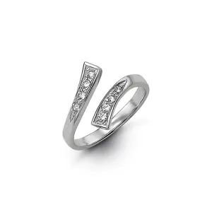 10K White Gold CZ Pavee Set Toe Ring