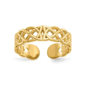 10K Yellow Gold (4mm) Celtic Design Toe Ring