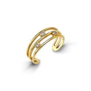 10K Yellow Gold CZ Bezel Set Toe Ring