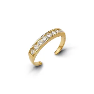 10K Yellow Gold CZ Channel Set Toe Ring