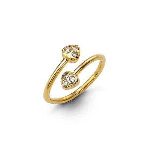 10K Yellow Gold CZ Heart Toe Ring