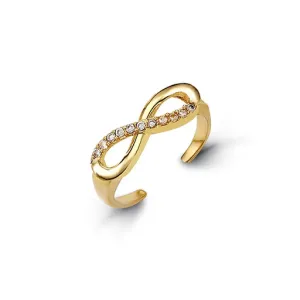 10K Yellow Gold CZ Infinity Toe Ring