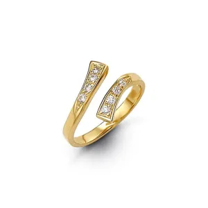 10K Yellow Gold CZ Pavee Set Toe Ring