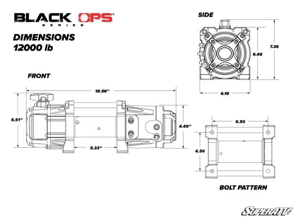 12,000 LB. Winch with Wireless Remote & Synthetic Rope