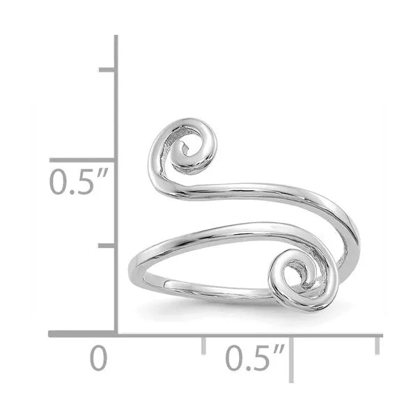 14K White Gold Swirl Toe Ring