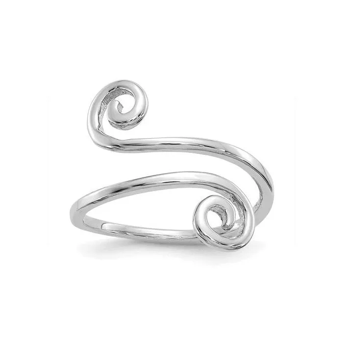 14K White Gold Swirl Toe Ring