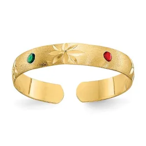 14KT Yellow Gold Satin Enamel Toe Ring