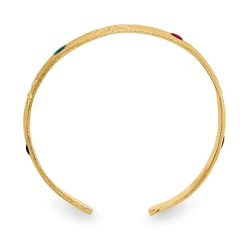 14KT Yellow Gold Satin Enamel Toe Ring