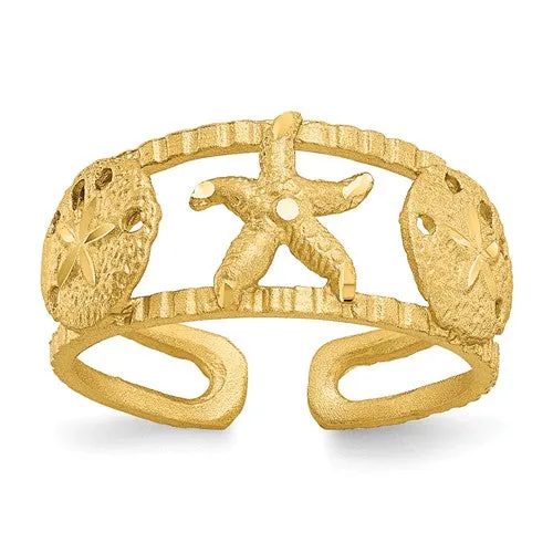 14KT Yellow Gold Starfish Toe Ring