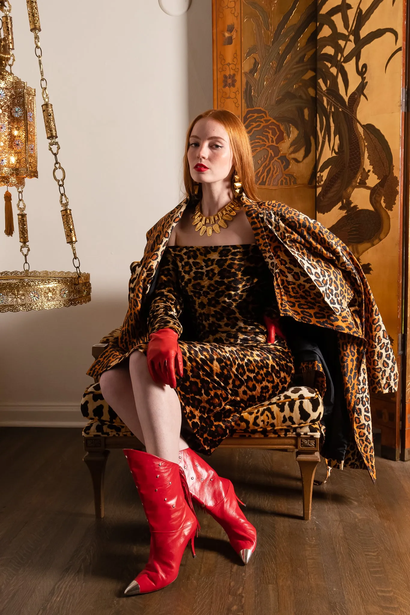 1989 S/S Short Leopard Trench Coat