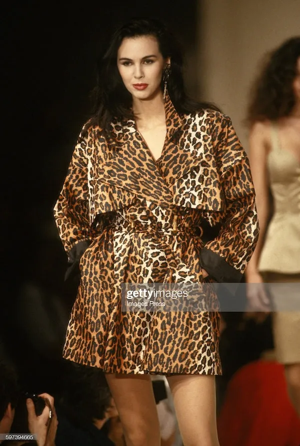 1989 S/S Short Leopard Trench Coat