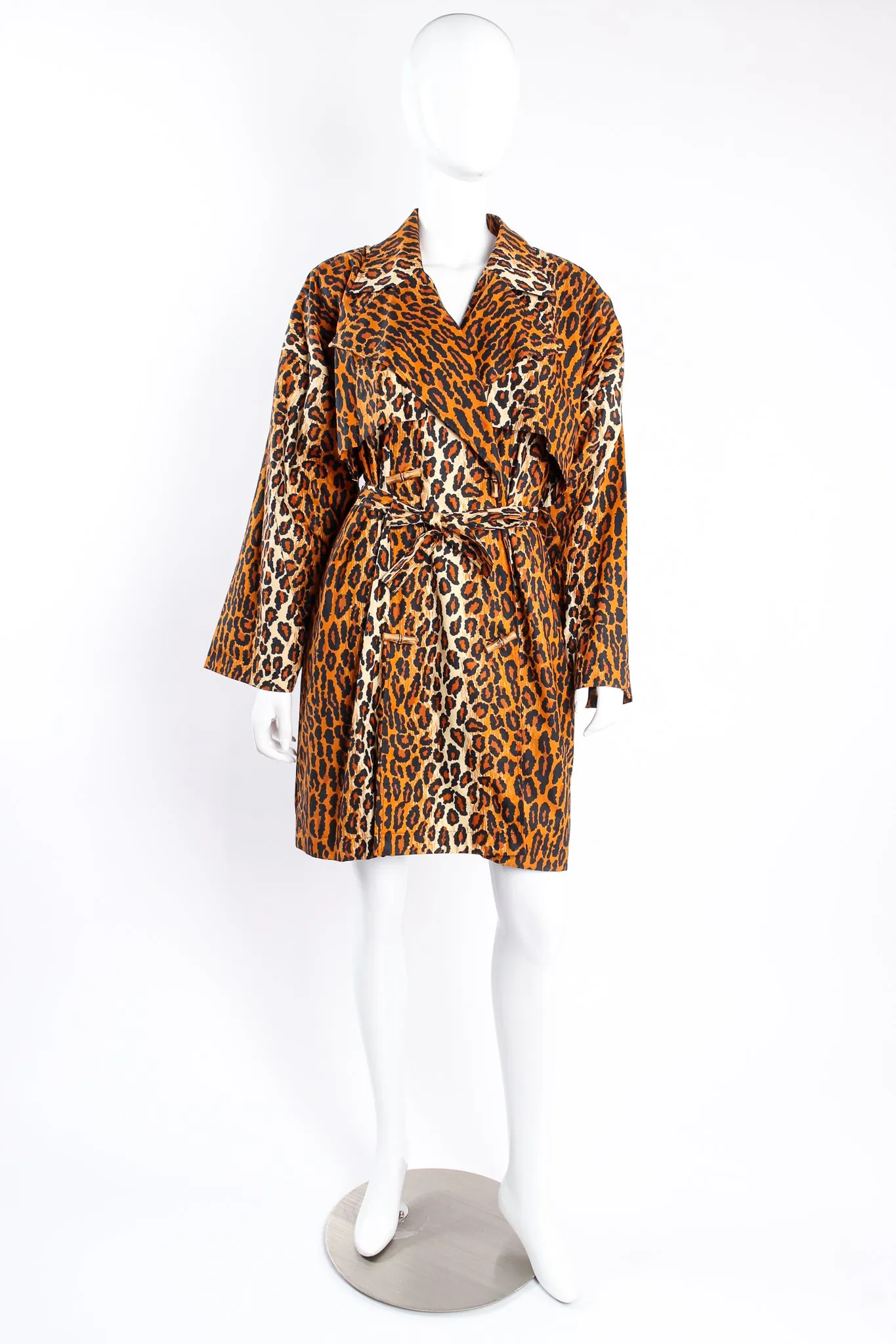 1989 S/S Short Leopard Trench Coat
