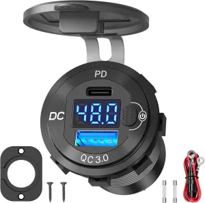 48v DC-Direct Wall Outlet (12v-60v) USB-C PD 3.0 or 3.1 Rapid Charger