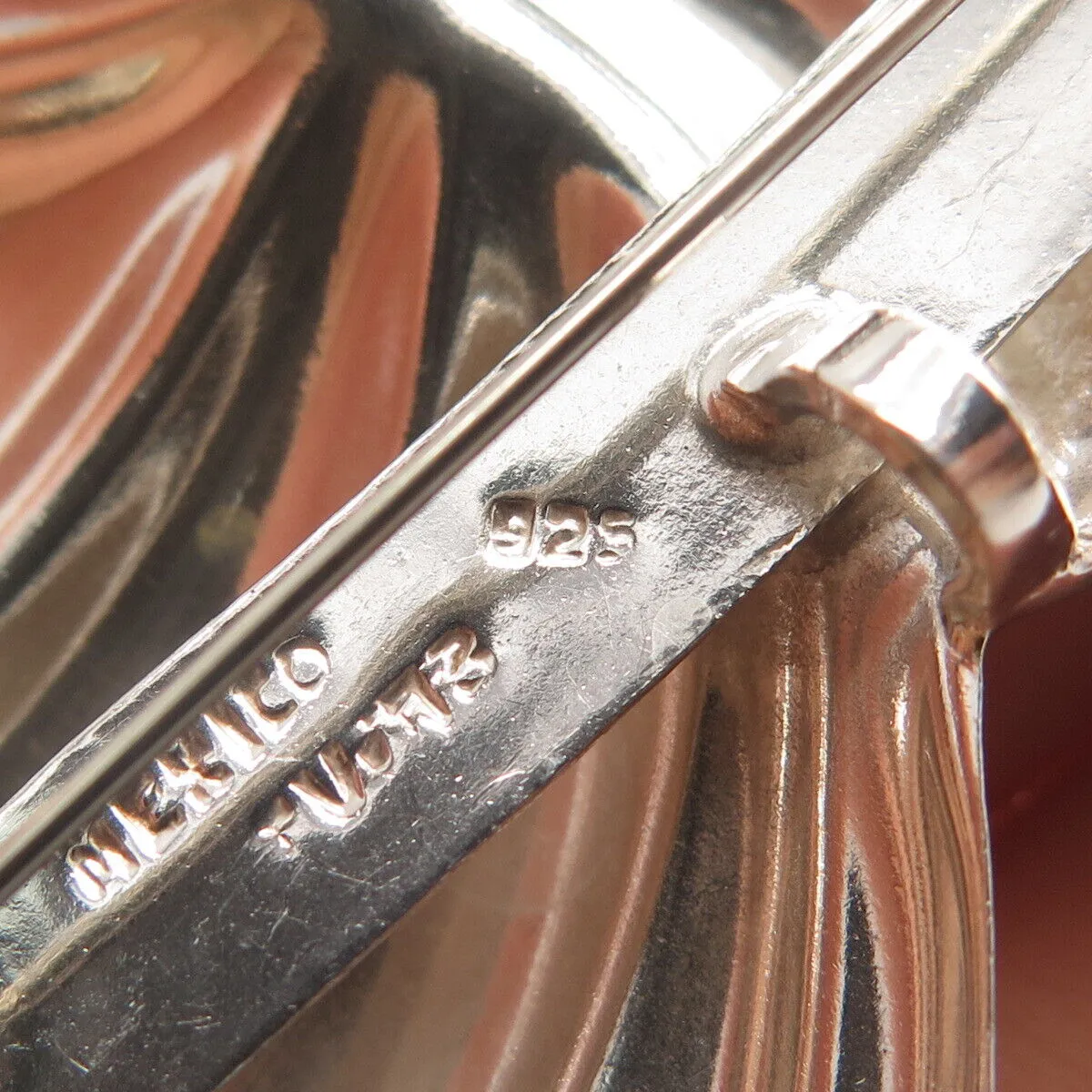 925 Sterling Silver 2-Tone Vintage Mexico Bow Pin Brooch