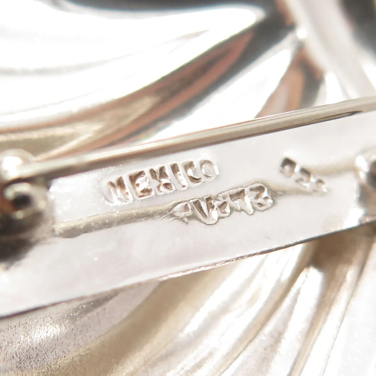 925 Sterling Silver 2-Tone Vintage Mexico Bow Pin Brooch