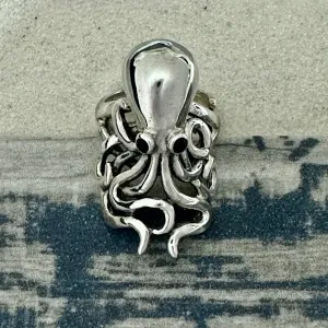 925 Sterling Silver Octopus Ring Adjustable Size 6 