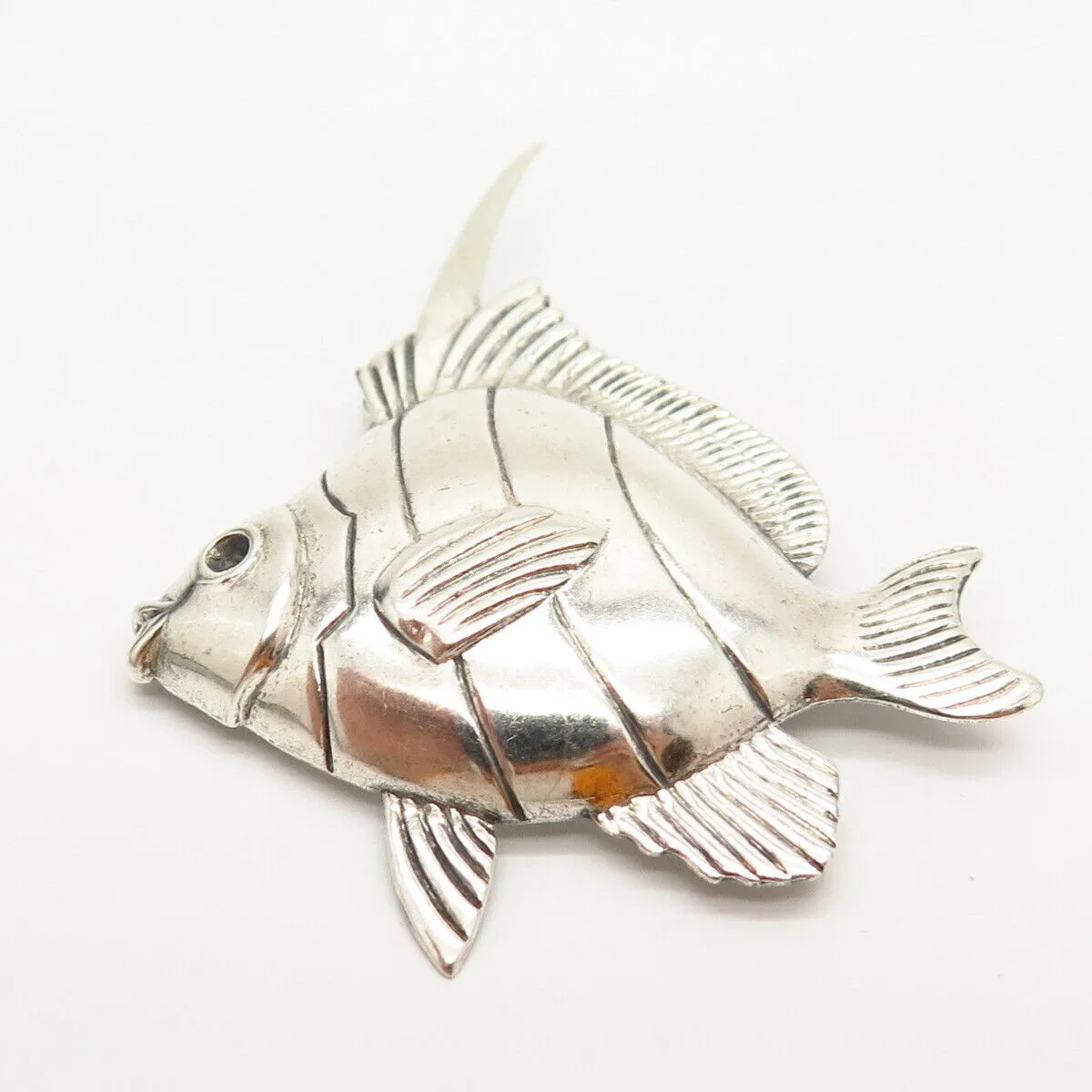 925 Sterling Silver Vintage BEAU Fish Design Pin Brooch