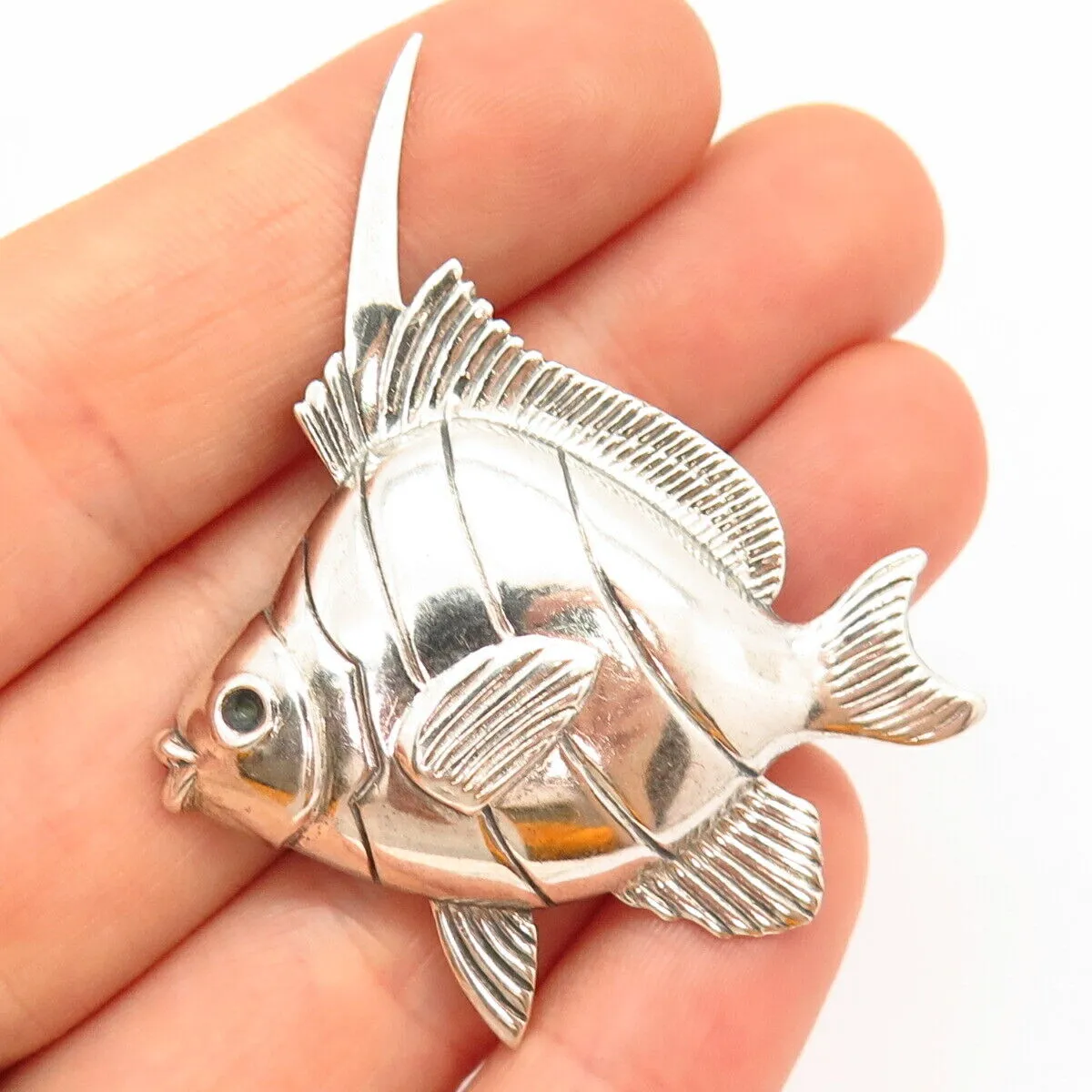 925 Sterling Silver Vintage BEAU Fish Design Pin Brooch