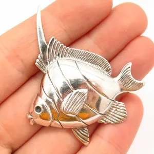 925 Sterling Silver Vintage BEAU Fish Design Pin Brooch