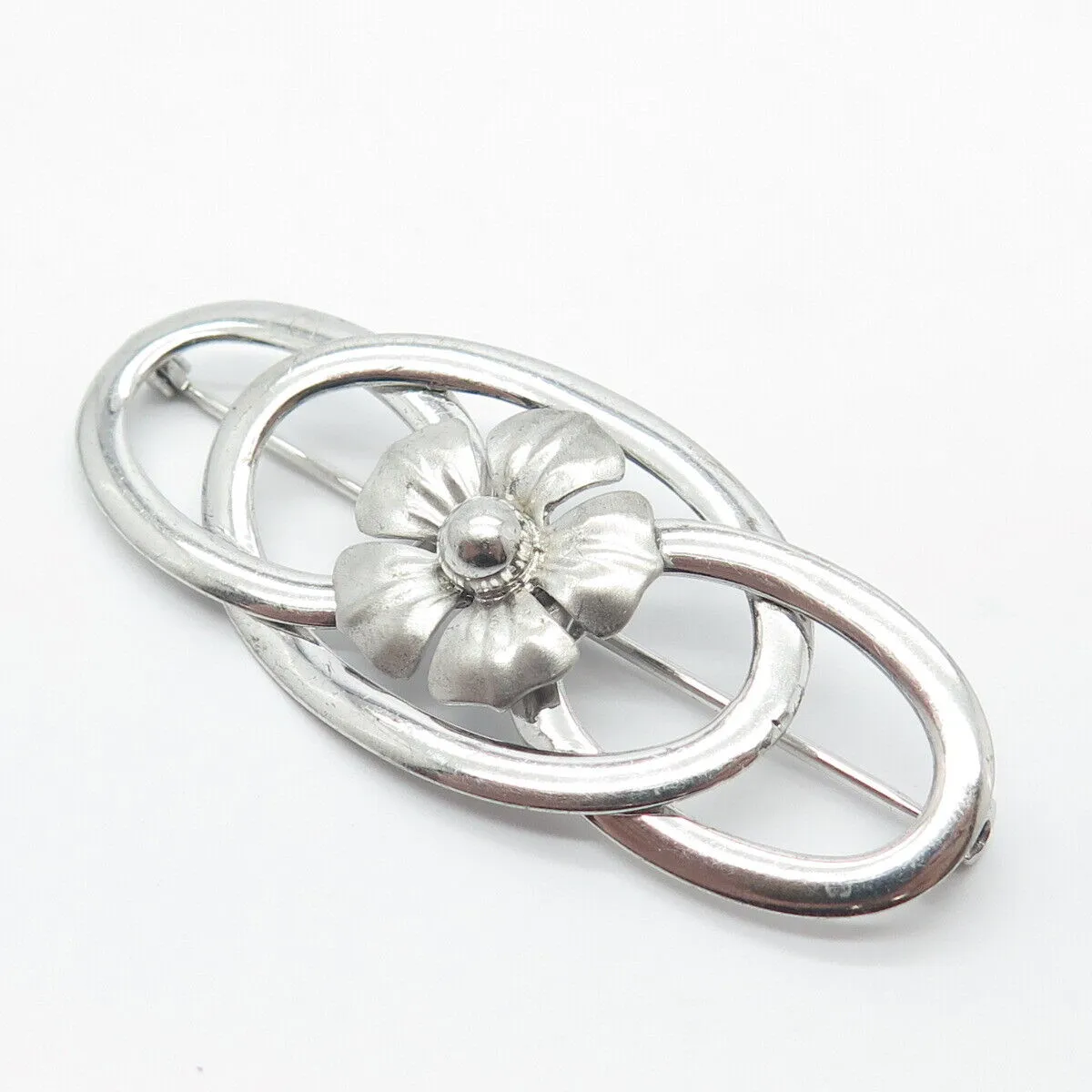 925 Sterling Silver Vintage Floral Pin Brooch
