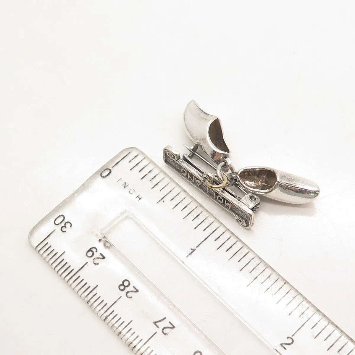 925 Sterling Silver Vintage Holland Boot Shoes Charms  Pin Brooch