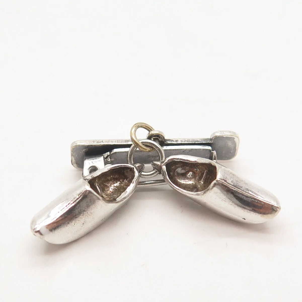 925 Sterling Silver Vintage Holland Boot Shoes Charms  Pin Brooch