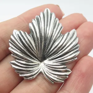 925 Sterling Silver Vintage Jewelart Leaf Textured Pin Brooch