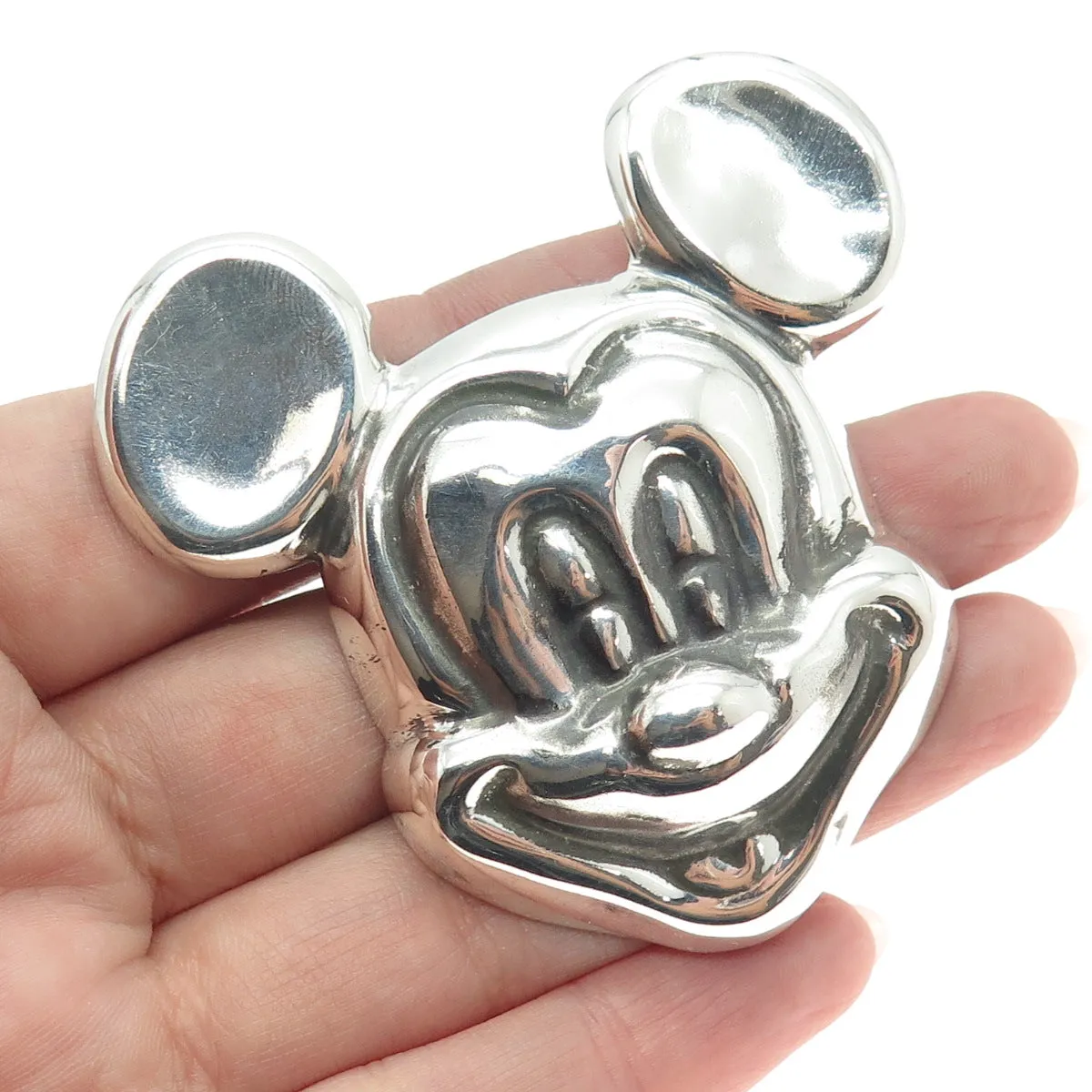 925 Sterling Silver Vintage Mexico Mickey Mouse Pin Brooch / Pendant