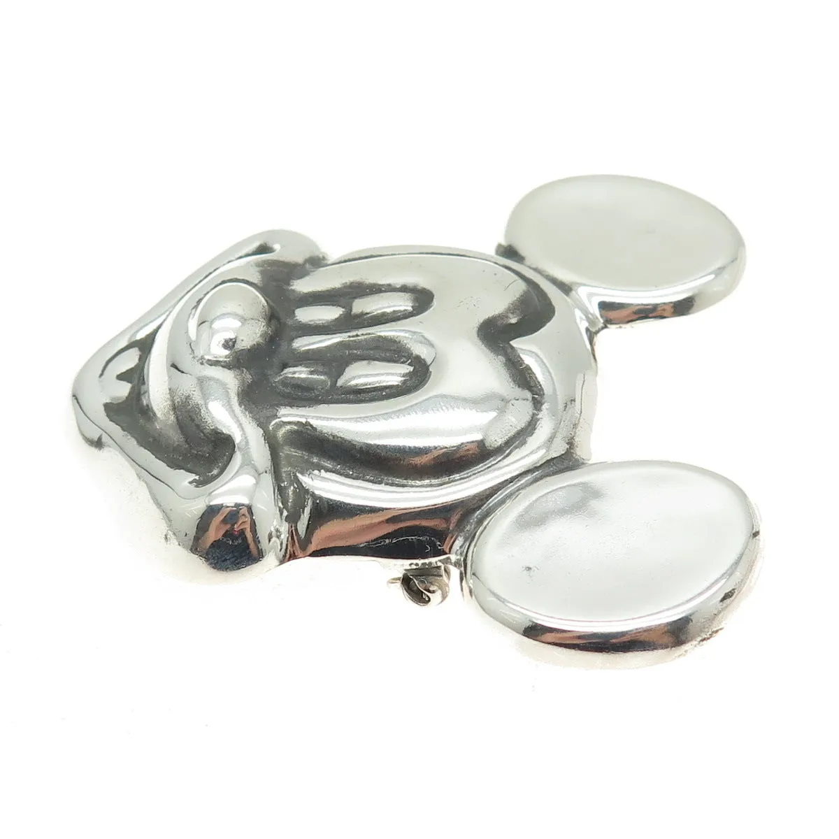 925 Sterling Silver Vintage Mexico Mickey Mouse Pin Brooch / Pendant
