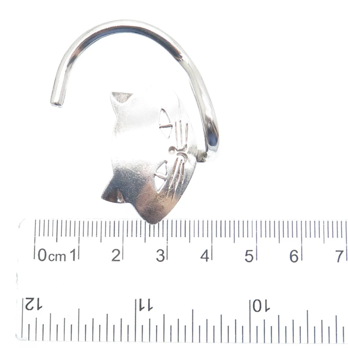 925 Sterling Silver Vintage Mexico Modernist Cat Pin Brooch