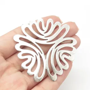 925 Sterling Silver Vintage Mexico Modernist Handmade Pin Brooch / SIGNED "SU"