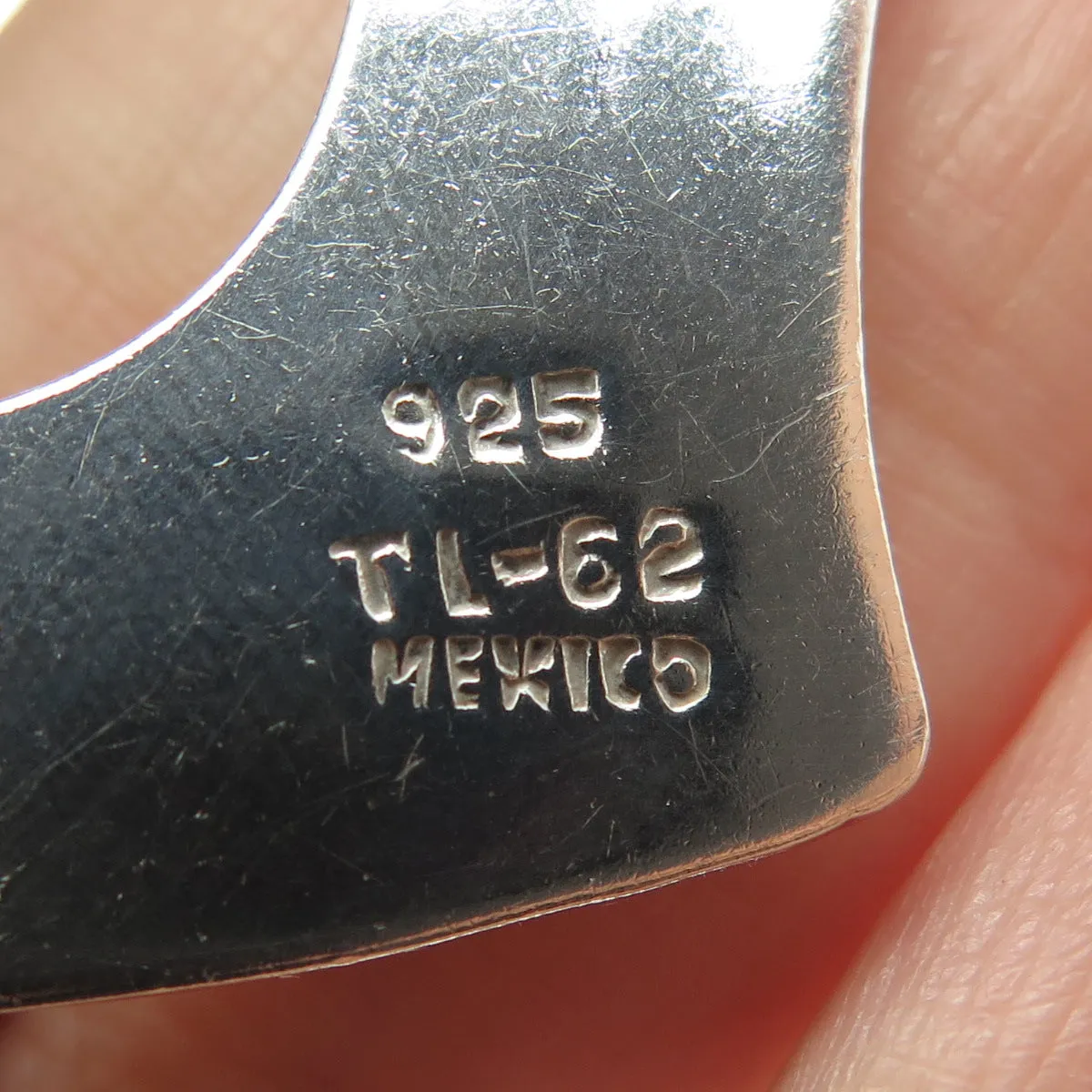 925 Sterling Silver Vintage Mexico Modernist Open Heart Pin Brooch