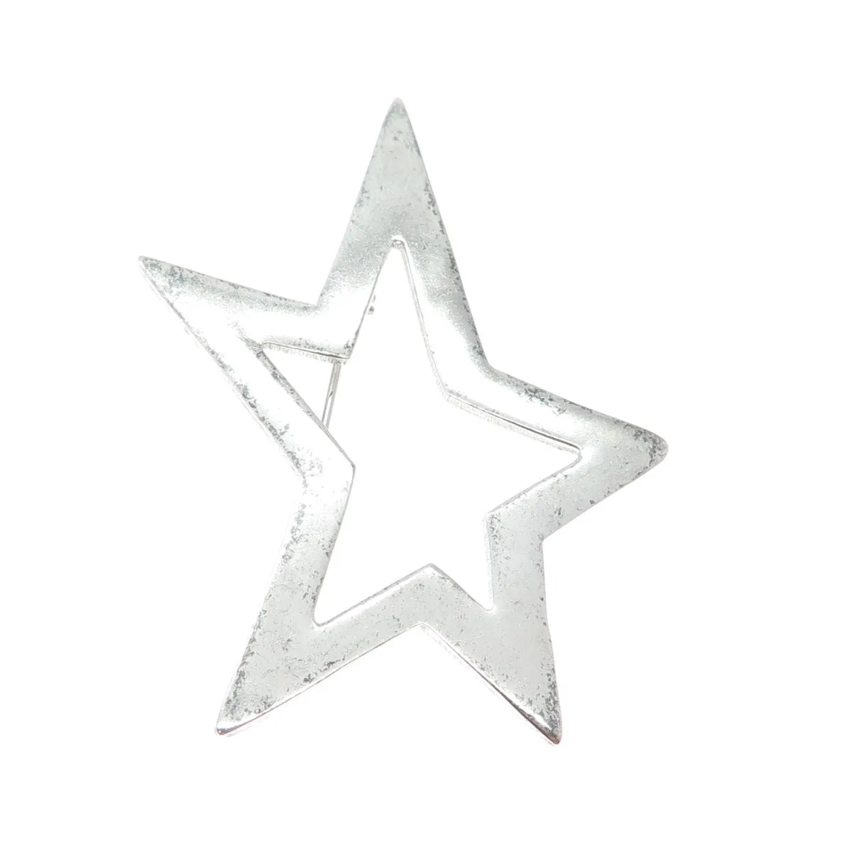 925 Sterling Silver Vintage Mexico Modernist Rockstar Oxidized Pin Brooch