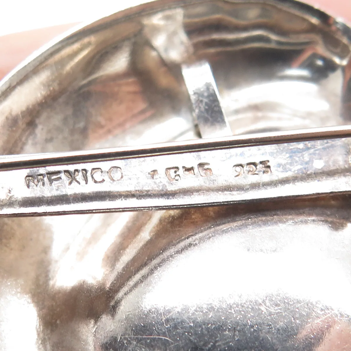925 Sterling Silver Vintage Mexico Modernist Wave Pin Pendant