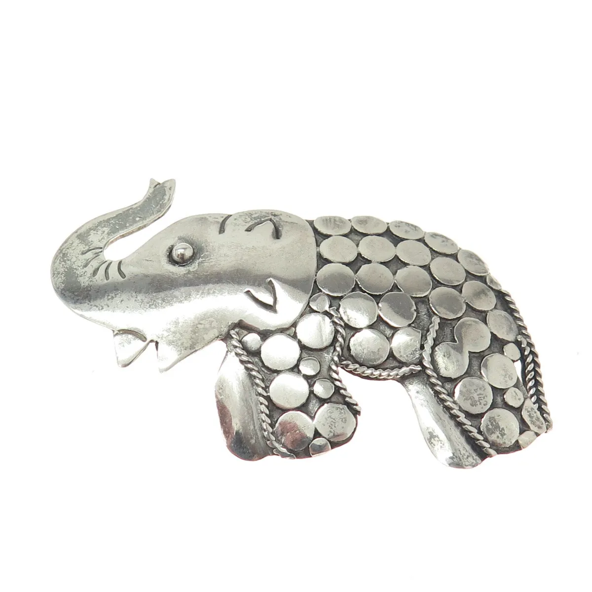 925 Sterling Silver Vintage Modernist Elephant Pin Brooch