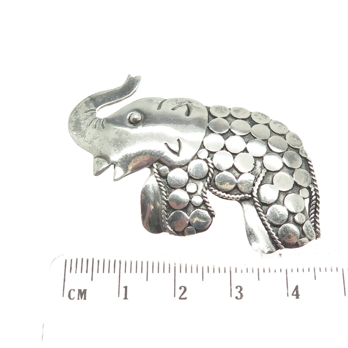 925 Sterling Silver Vintage Modernist Elephant Pin Brooch