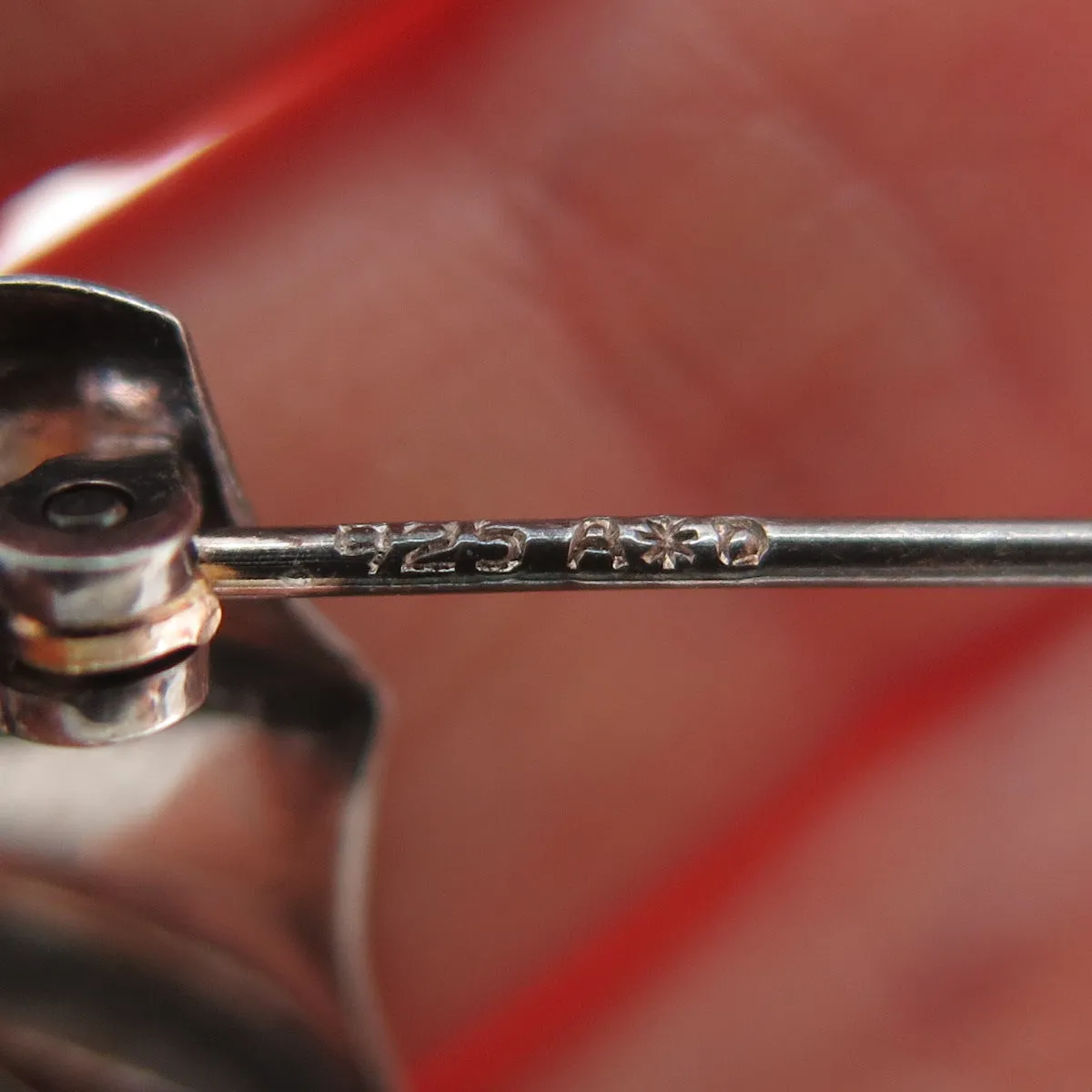 925 Sterling Silver Vintage Real Pearl Bow Oxidized Pin Brooch