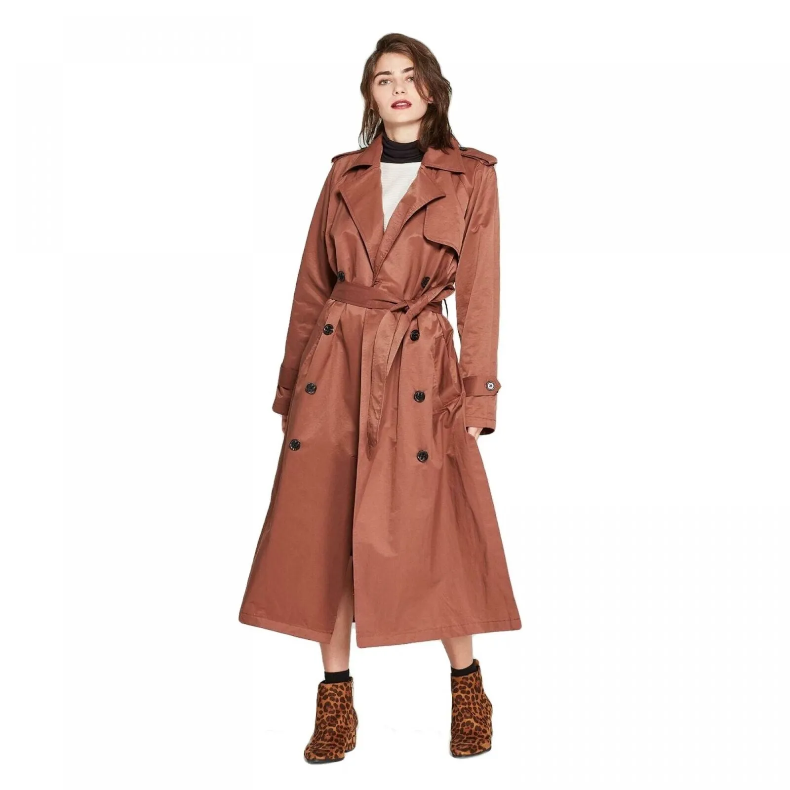 A New Day Women's Long Sleeve Banded Cuff Trench Coat