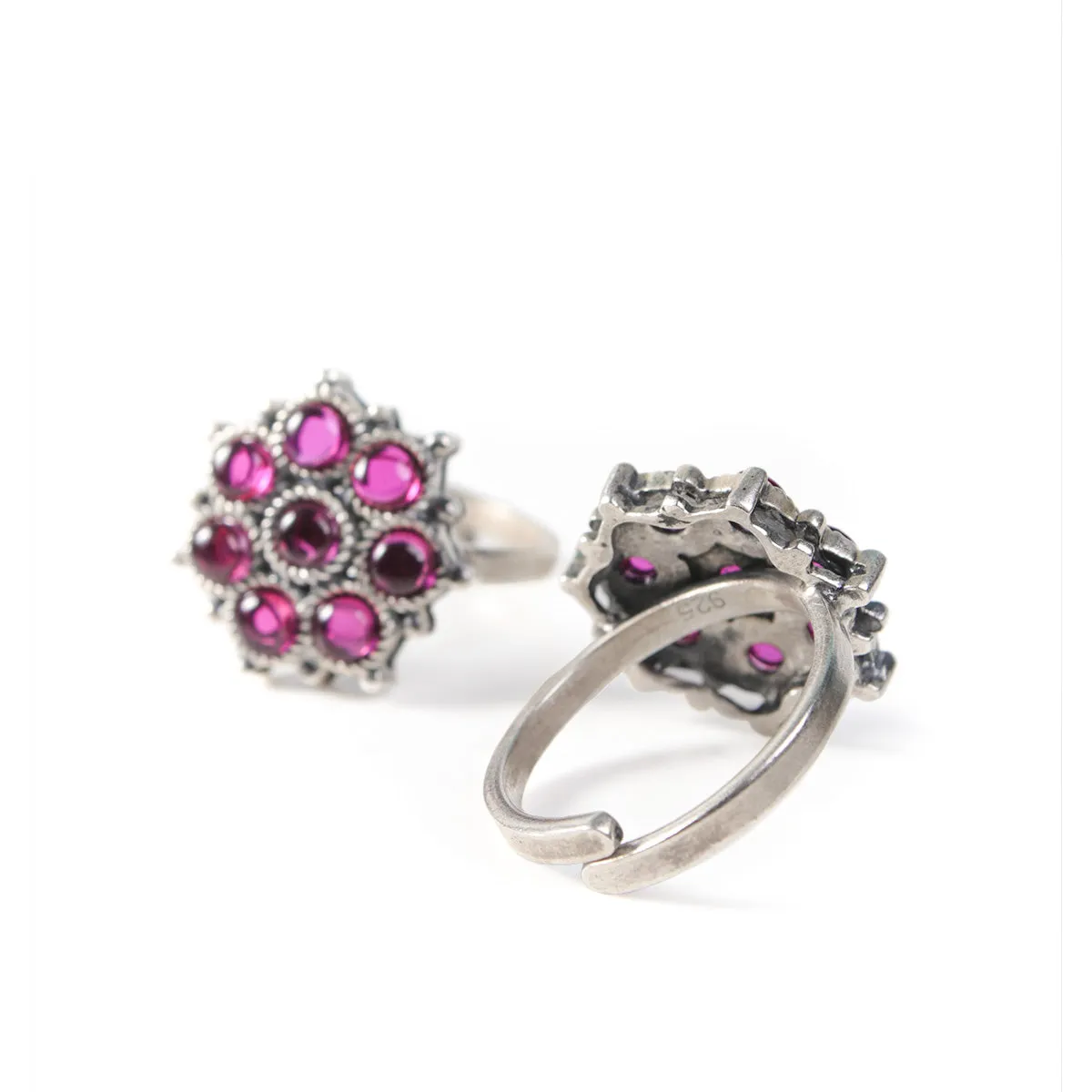 Adaa Pink Silver Toe Rings by MOHA