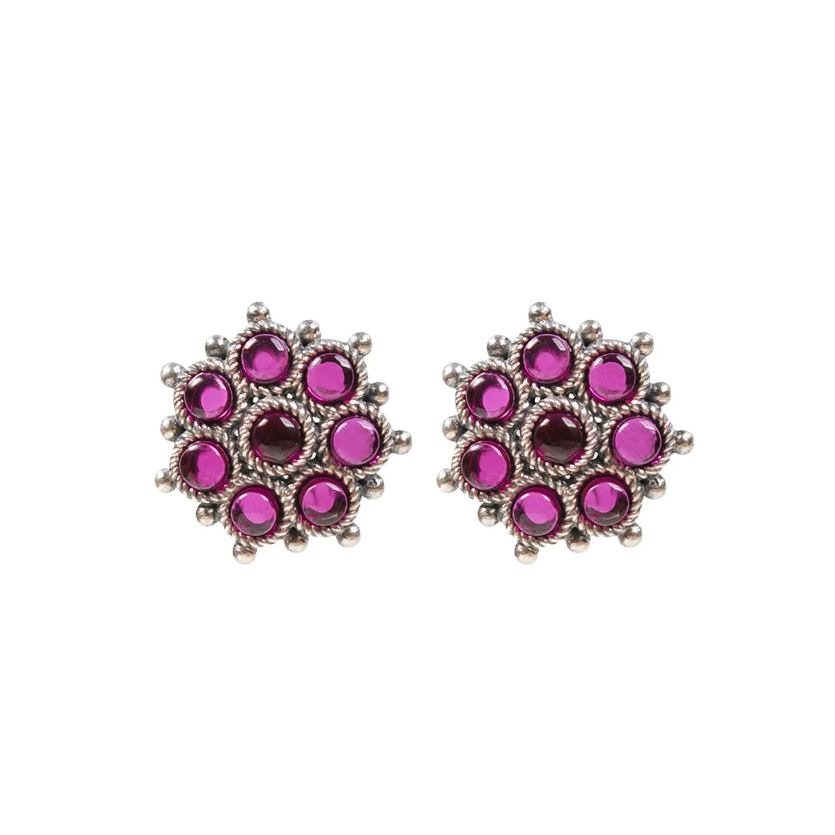 Adaa Pink Silver Toe Rings by MOHA