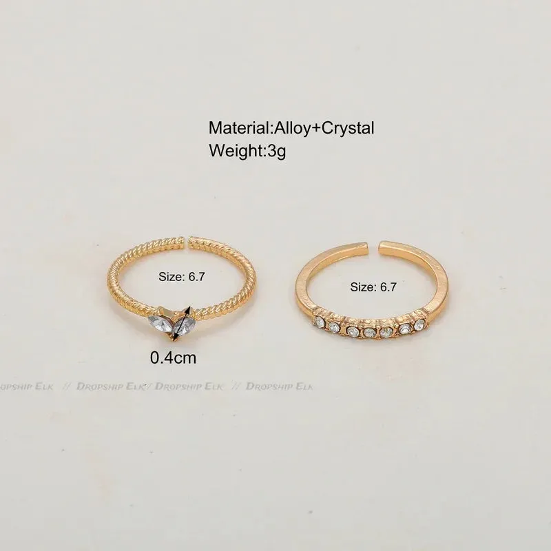 Adjustable Zircon Heart Rings for Women