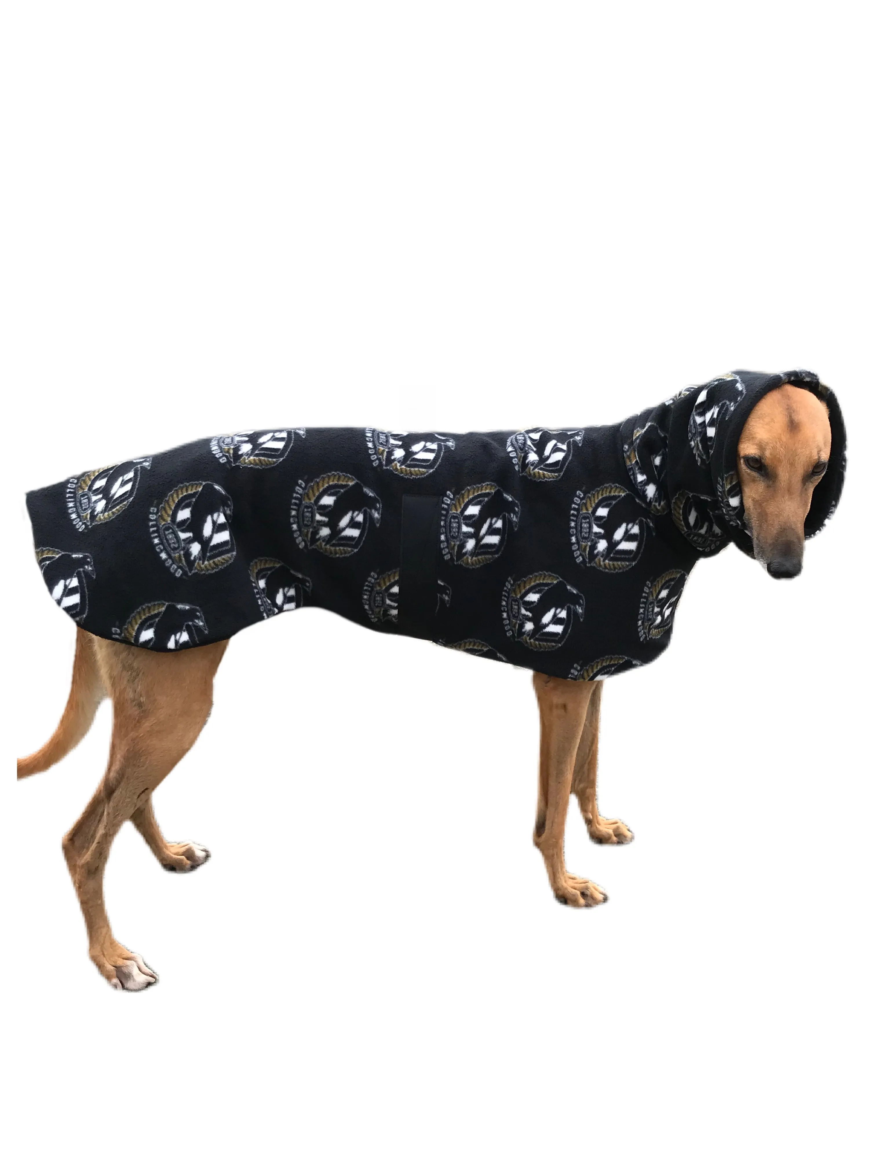 AFL Collingwood inspired greyhound coat deluxe style double polar fleece washable