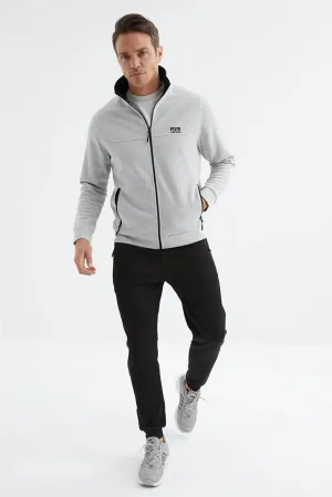 Air Jones Men's  Hugo Gray Melange - Black Jogger Tracksuit