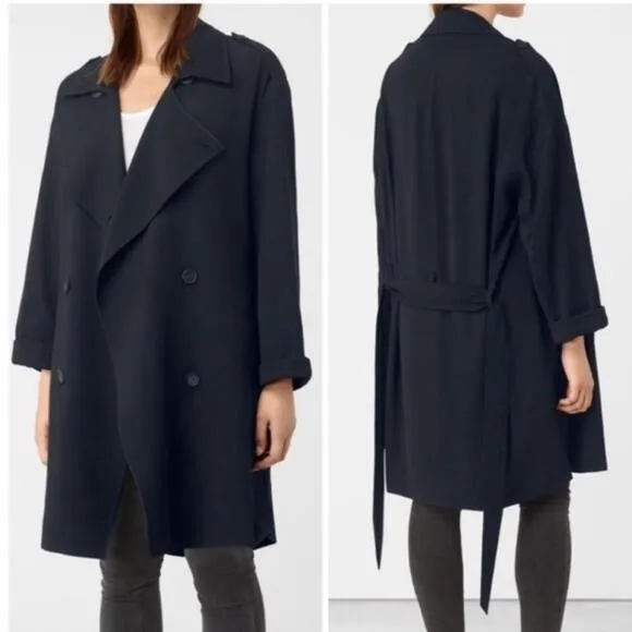 All Saints Adiala Mac Oversized Double Breasted Women’s Trench Coat