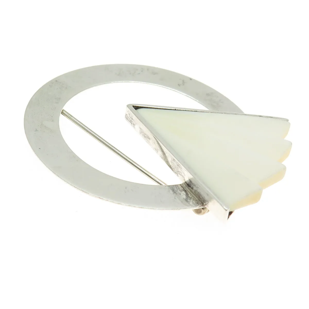 ALLYNNE MILLER 925 Sterling Silver Vintage Modernist Pin Brooch