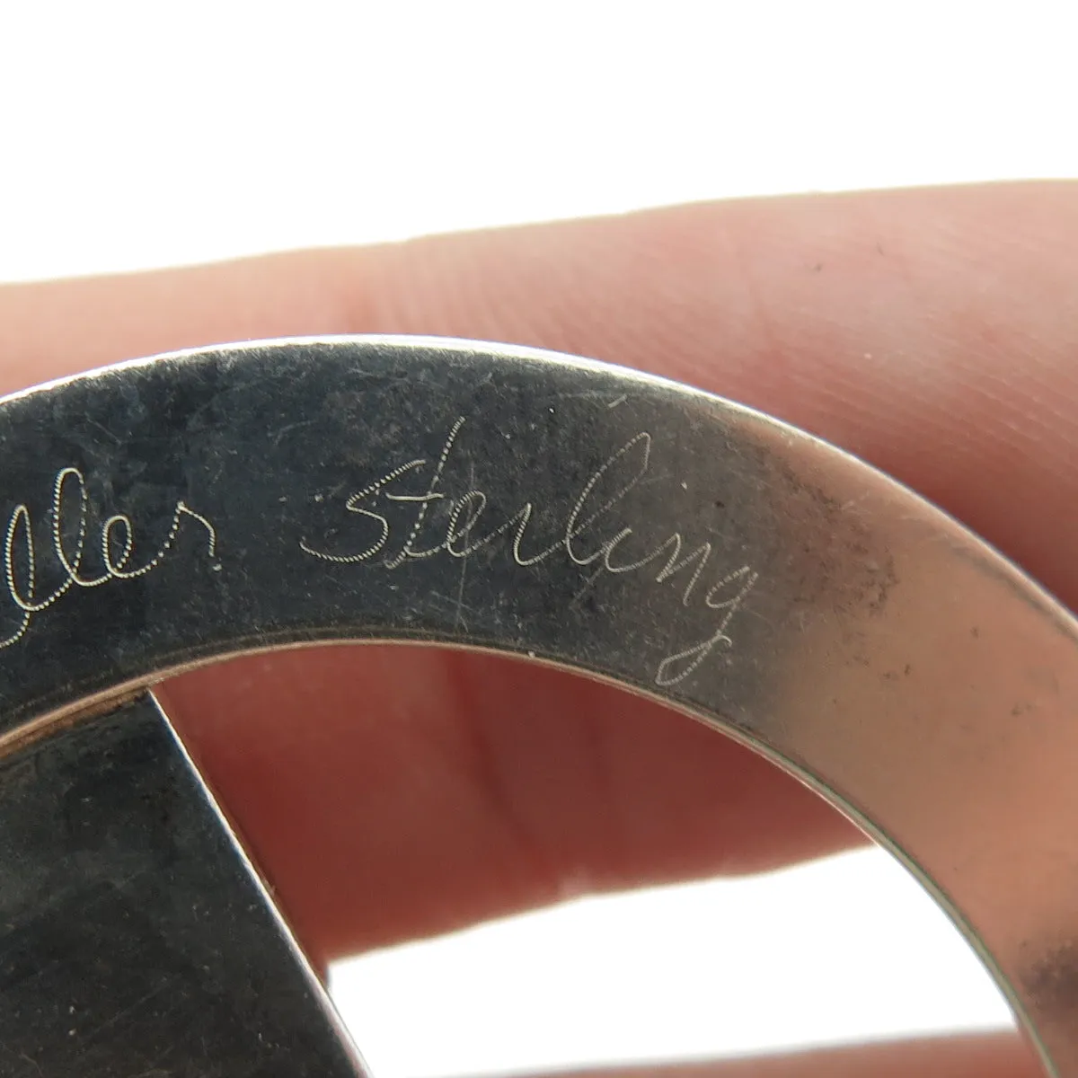 ALLYNNE MILLER 925 Sterling Silver Vintage Modernist Pin Brooch