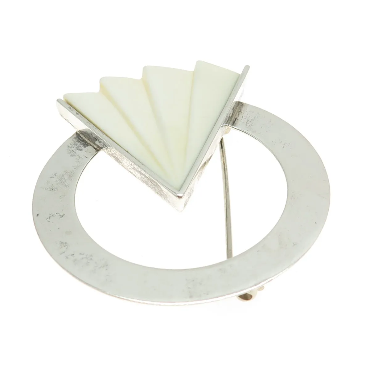 ALLYNNE MILLER 925 Sterling Silver Vintage Modernist Pin Brooch