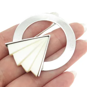 ALLYNNE MILLER 925 Sterling Silver Vintage Modernist Pin Brooch