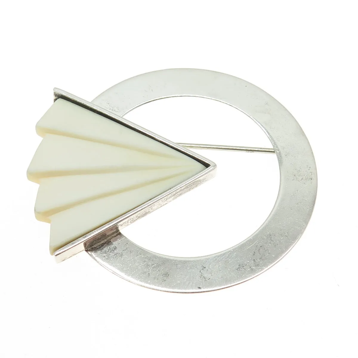 ALLYNNE MILLER 925 Sterling Silver Vintage Modernist Pin Brooch